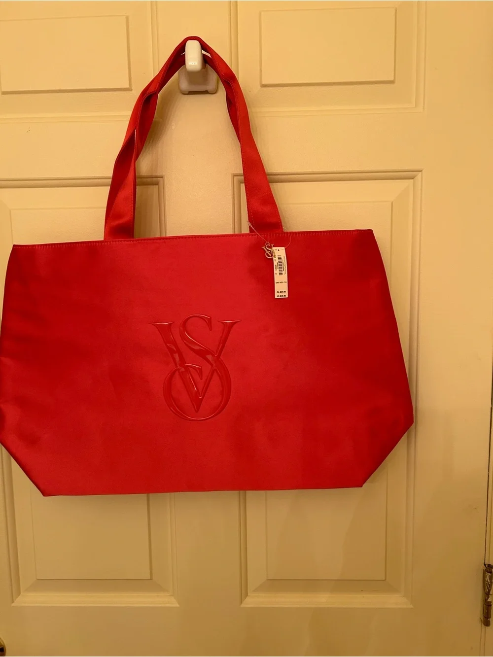 Victoria's Secret Red Embossed VS Logo Tote